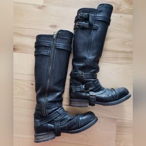 UGG Black Moto Boots with Buckle Detail